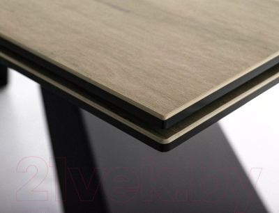 Обеденный стол Signal Salvadore Ceramic 160-240x90 (Sabbia светло-коричневый/черный матовый)
