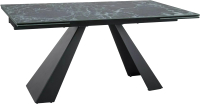 Обеденный стол Signal Salvadore Ceramic 160-240x90 (Verde Alpi морской/черный матовый) - 