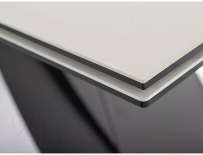 Обеденный стол Signal Westin Ceramic160-240x90 (Diamond Cream кремовый/черный матовый)