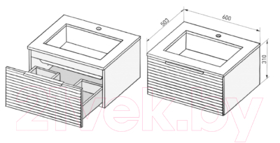 Тумба под умывальник Umy Home Box Н 60 / UB600H1C