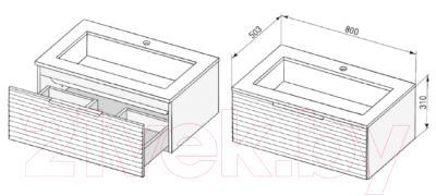 Тумба под умывальник Umy Home Box Н 80 / UB800H1G (серый)