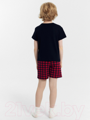 Пижама детская Mark Formelle 563322-1 (р.152-76, черный/красно-черная клетка)