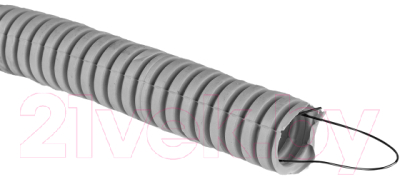 Труба для кабеля EKF Гофрированная ПВХ с протяжкой d20 Plast tg-z-20 (100м, серый)