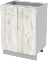 Шкаф-стол кухонный Интерлиния Компо НШ60р-2дв (дуб белый) - 