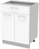 Шкаф-стол кухонный Интерлиния Компо НШ60рш1 (белый платинум) - 