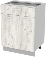 Шкаф-стол кухонный Интерлиния Компо НШ60рш1 (дуб белый) - 