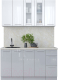 Миниатюра изображения товара Кухонный гарнитур Интерлиния Мила Пластик 1.5 Б (белый глянец/туманный глянец/опал светлый)