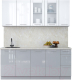 Миниатюра изображения товара Кухонный гарнитур Интерлиния Мила Пластик 1.9 Б (белый глянец/туманный глянец/опал светлый)