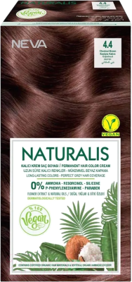 Крем-краска для волос Naturalis Vegan Chestnut Brown 4.4 (кофейный каштан)