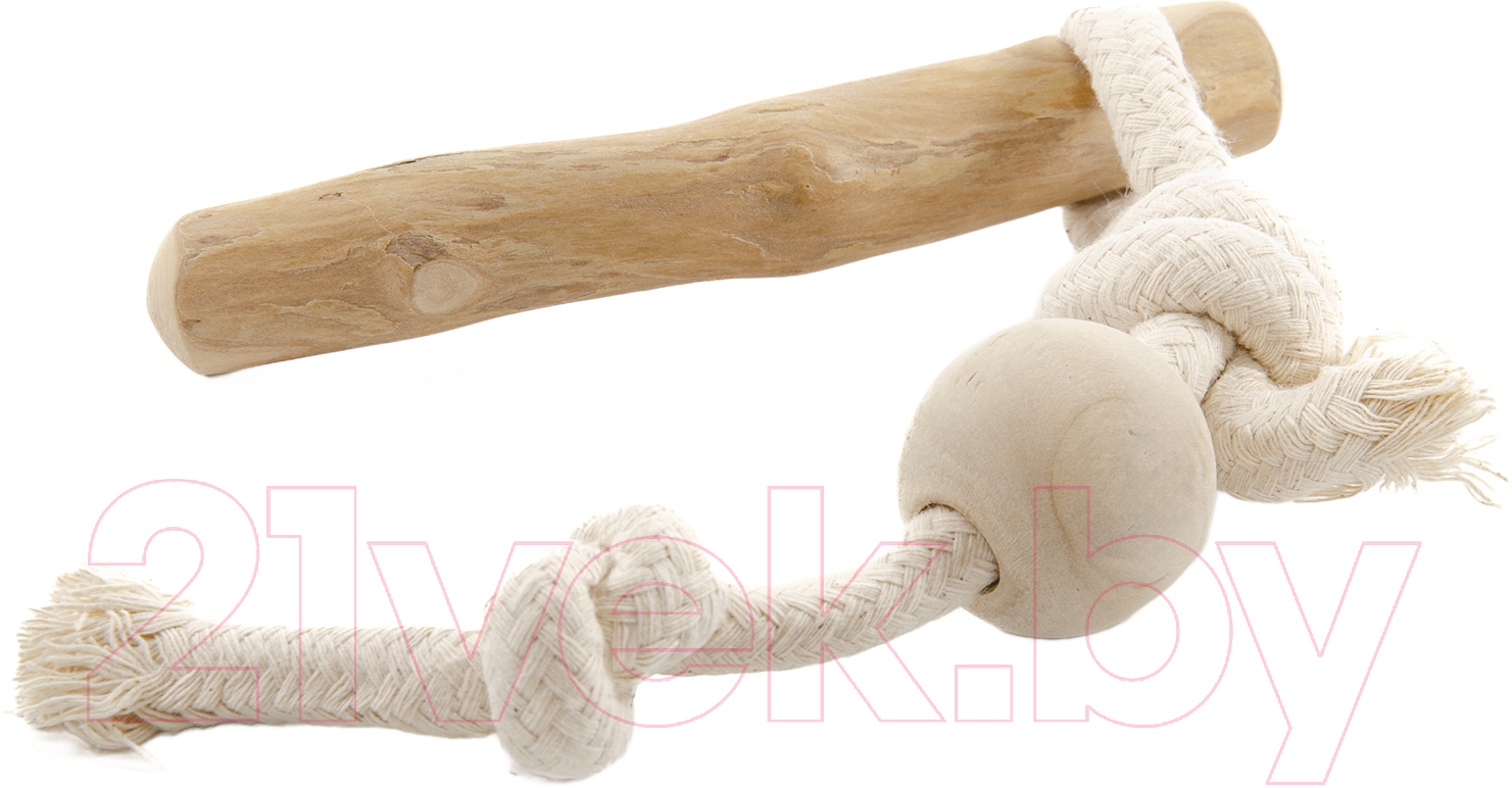 Игрушка для собак Coffee Wood Кофейная палка для перетягивания с шариком / TUGSTICK/CW-S — фото 5
