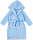 Халат детский Amarobaby Waffle с капюшоном / AB-OD22-WAF2502/19-122  (голубой, р.122-128) - 