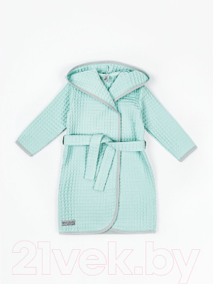Халат детский Amarobaby Waffle с капюшоном / AB-OD22-WAF2502/32-134  (мятный, р.134-140)