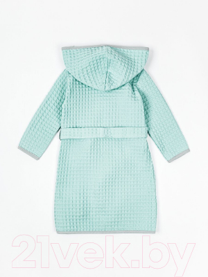Халат детский Amarobaby Waffle с капюшоном / AB-OD22-WAF2502/32-134  (мятный, р.134-140)