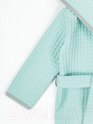 Халат детский Amarobaby Waffle с капюшоном / AB-OD22-WAF2502/32-134  (мятный, р.134-140)