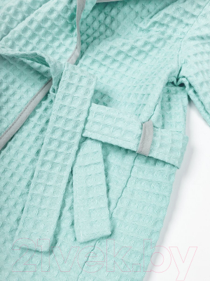 Халат детский Amarobaby Waffle с капюшоном / AB-OD22-WAF2502/32-134  (мятный, р.134-140)