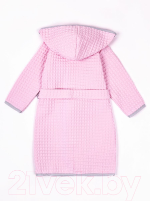 Халат детский Amarobaby Waffle с капюшоном / AB-OD22-WAF2502/06-134  (розовый, р.134-140)