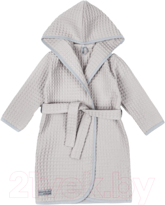 Халат детский Amarobaby Waffle с капюшоном / AB-OD22-WAF2502/11-134  (серый, р.134-140)