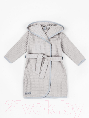 Халат детский Amarobaby Waffle с капюшоном / AB-OD22-WAF2502/11-134  (серый, р.134-140)