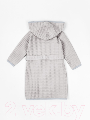 Халат детский Amarobaby Waffle с капюшоном / AB-OD22-WAF2502/11-134  (серый, р.134-140)