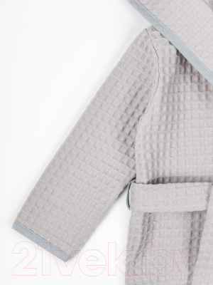 Халат детский Amarobaby Waffle с капюшоном / AB-OD22-WAF2502/11-134  (серый, р.134-140)