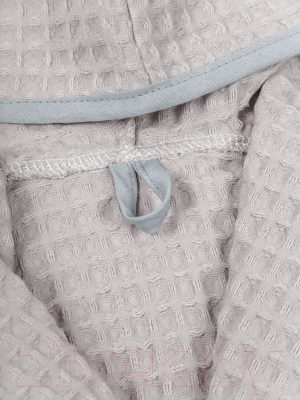 Халат детский Amarobaby Waffle с капюшоном / AB-OD22-WAF2502/11-134  (серый, р.134-140)