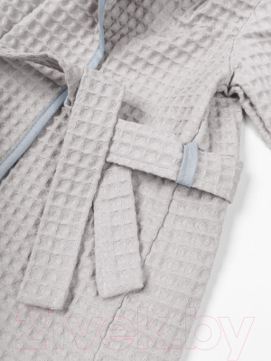 Халат детский Amarobaby Waffle с капюшоном / AB-OD22-WAF2502/11-134  (серый, р.134-140)