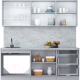 Миниатюра изображения товара Кухонный гарнитур Интерлиния Мила Пластик 2.1 Б (туманный глянец/мрамор/дуб бунратти)