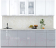 Миниатюра изображения товара Кухонный гарнитур Интерлиния Мила Пластик 2.5 Б (белый глянец/туманный глянец/опал светлый)