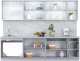 Миниатюра изображения товара Кухонный гарнитур Интерлиния Мила Пластик 2.8 Б (ваниль глянец/туманный глянец/белый гранит)