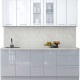 Миниатюра изображения товара Кухонный гарнитур Интерлиния Мила Пластик 2.1 Б (белый глянец/туманный глянец/опал светлый)