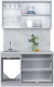 Миниатюра изображения товара Кухонный гарнитур Интерлиния Мила Пластик 1.3 В (белый глянец/туманный глянец/опал светлый)