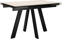 Обеденный стол DikLine DM120  (хромикс белый/опоры черные) - 