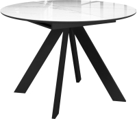 Обеденный стол DikLine SFC110 (белый мрамор/подстолье черное/опоры черные) - 