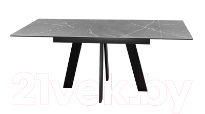 Обеденный стол DikLine Керамика SKM120 (серый мрамор/подстолье черное/опоры черные)