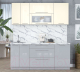 Миниатюра изображения товара Кухонный гарнитур Интерлиния Мила Пластик 1.9 В (ваниль глянец/туманный глянец/белый гранит)