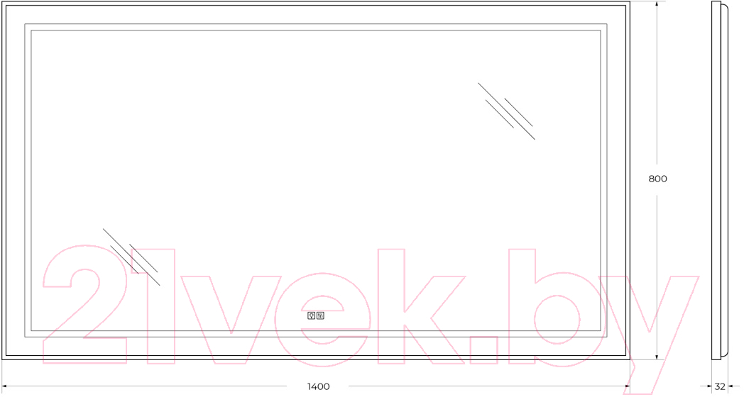 Зеркало BelBagno SPC-KRAFT-1400-800-LED-TCH-WARM