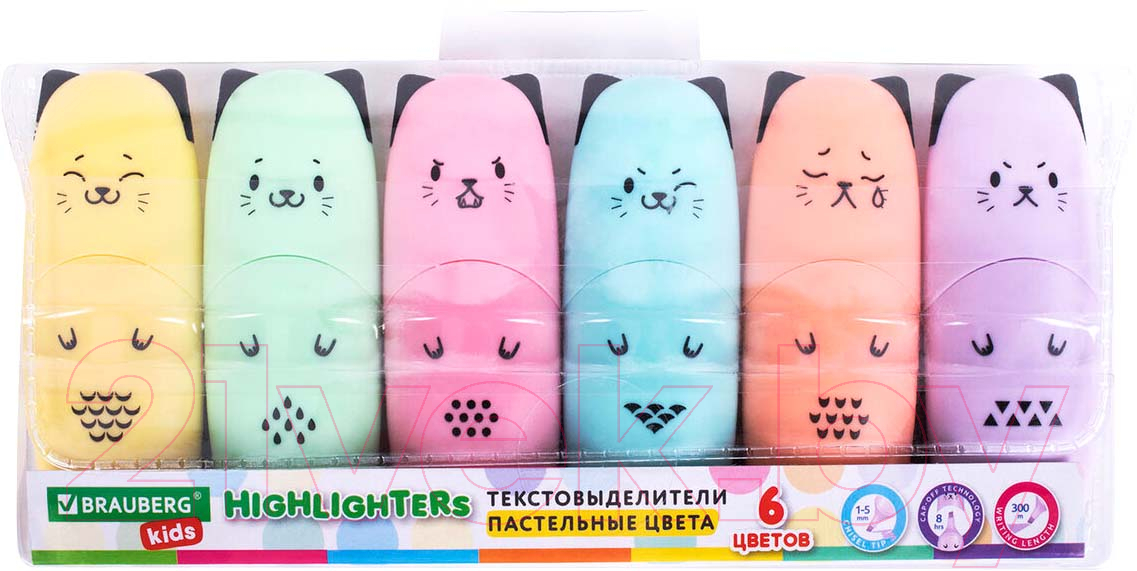 Набор маркеров Brauberg Kids Cute Cats. Pastel / 152436 (6цв)