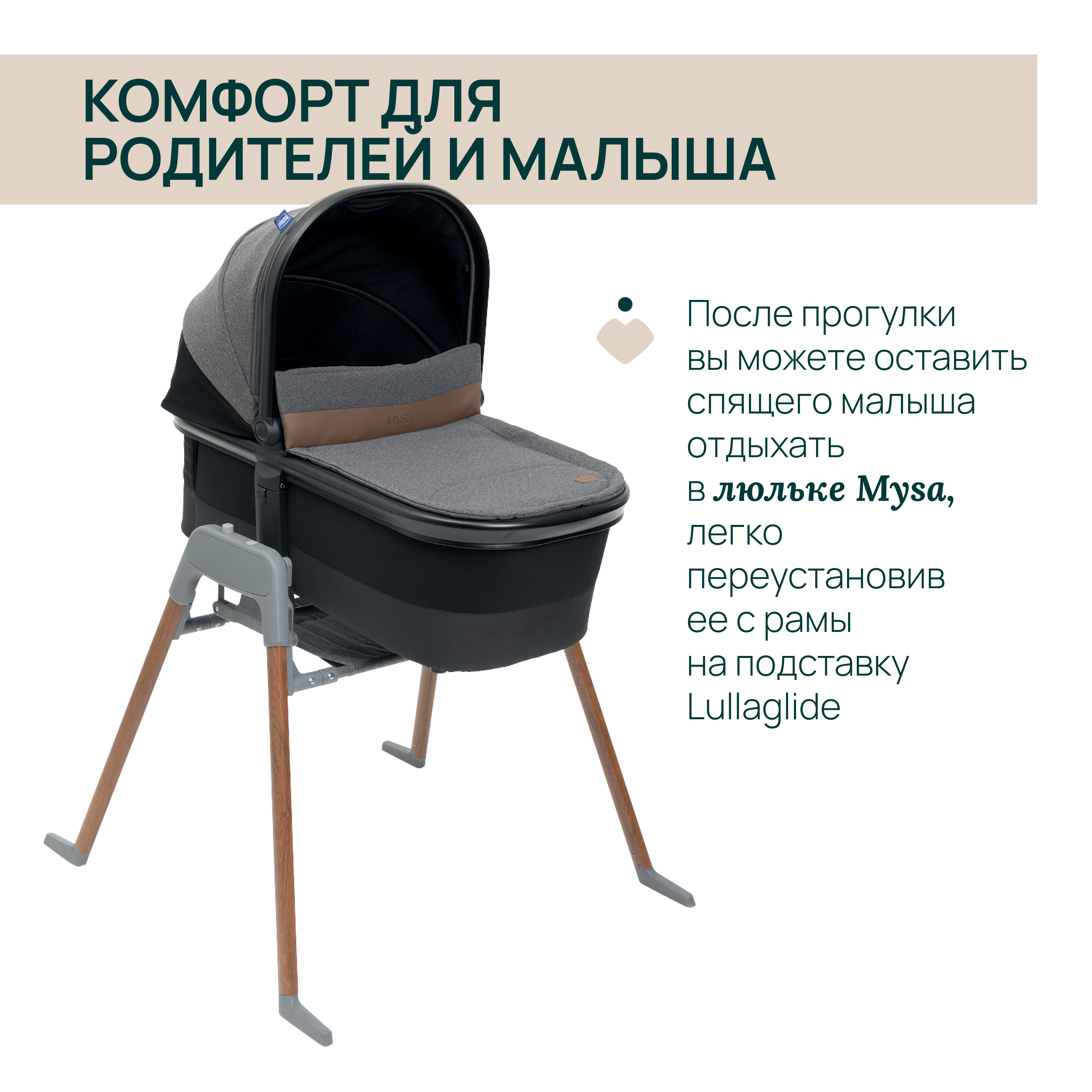 Подставка для люльки от коляски Chicco Lullaglide Stand Natural / 07087126390000