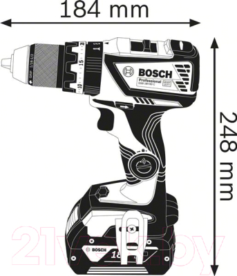 Профессиональная дрель-шуруповерт Bosch GSB 18V-60 C Professional (0.601.9G2.100)