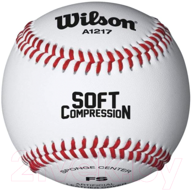 Бейсбольный мяч Wilson Soft Compression / WTA1217B (белый)