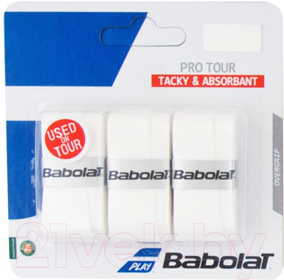 Грип для большого тенниса Babolat Pro Tour / 653037-101 (3шт, белый)