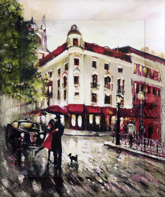 Картина Декарт Пасмурный вечер в городе 8Л1958 (в раме) — фото 1