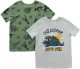 Комплект футболок детских Mark Formelle 113379-2 (р.122-60, серый меланж 4306-А/динозавры на серо-зеленом) - 