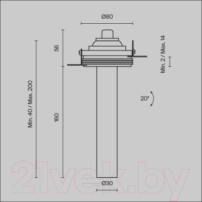 Точечный светильник Maytoni Ceiling C140TRS-L200-7W3K-B