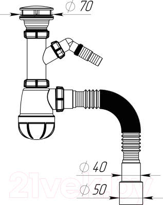 Сифон Aquant B1026-30-MR