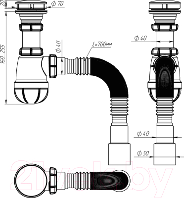 Сифон Aquant B0116-30-MR