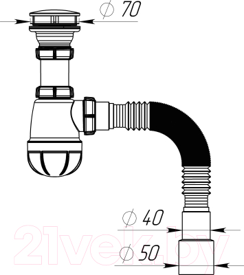 Сифон Aquant B0116-30-MR