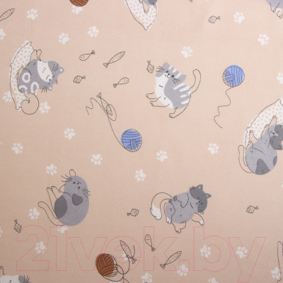 Комплект постельный для малышей Merry Котики / 10555461 (бежевый)
