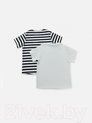 Комплект футболок детских Mark Formelle 117835-2 (р.110-56, белый/черно-белая полоска)