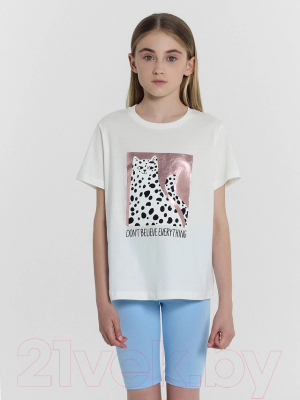 Комплект футболок детских Mark Formelle 117835-2 (р.122-60, белый/черно-белая полоска)